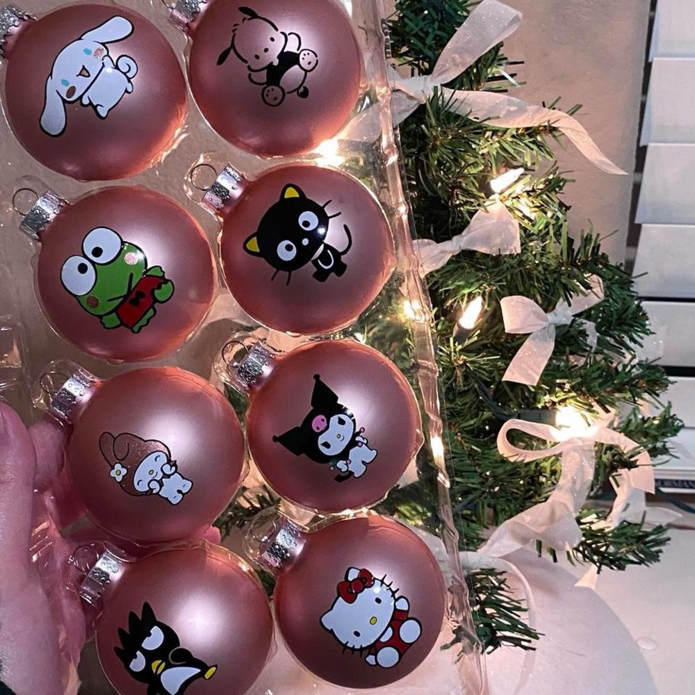 Sanrio Christmas Ornament Set Pink Satin 🎄💖✨